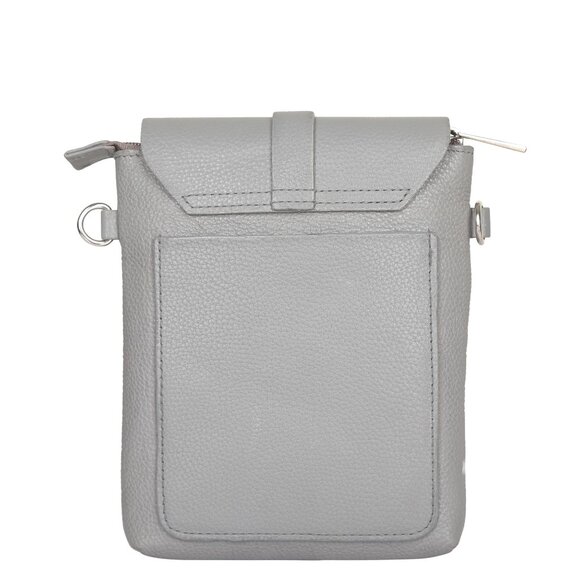 Leather Messenger Bag for Men & Women –Grey Crossbody Shoulder Bag, Side Sling - Picture 9 of 10